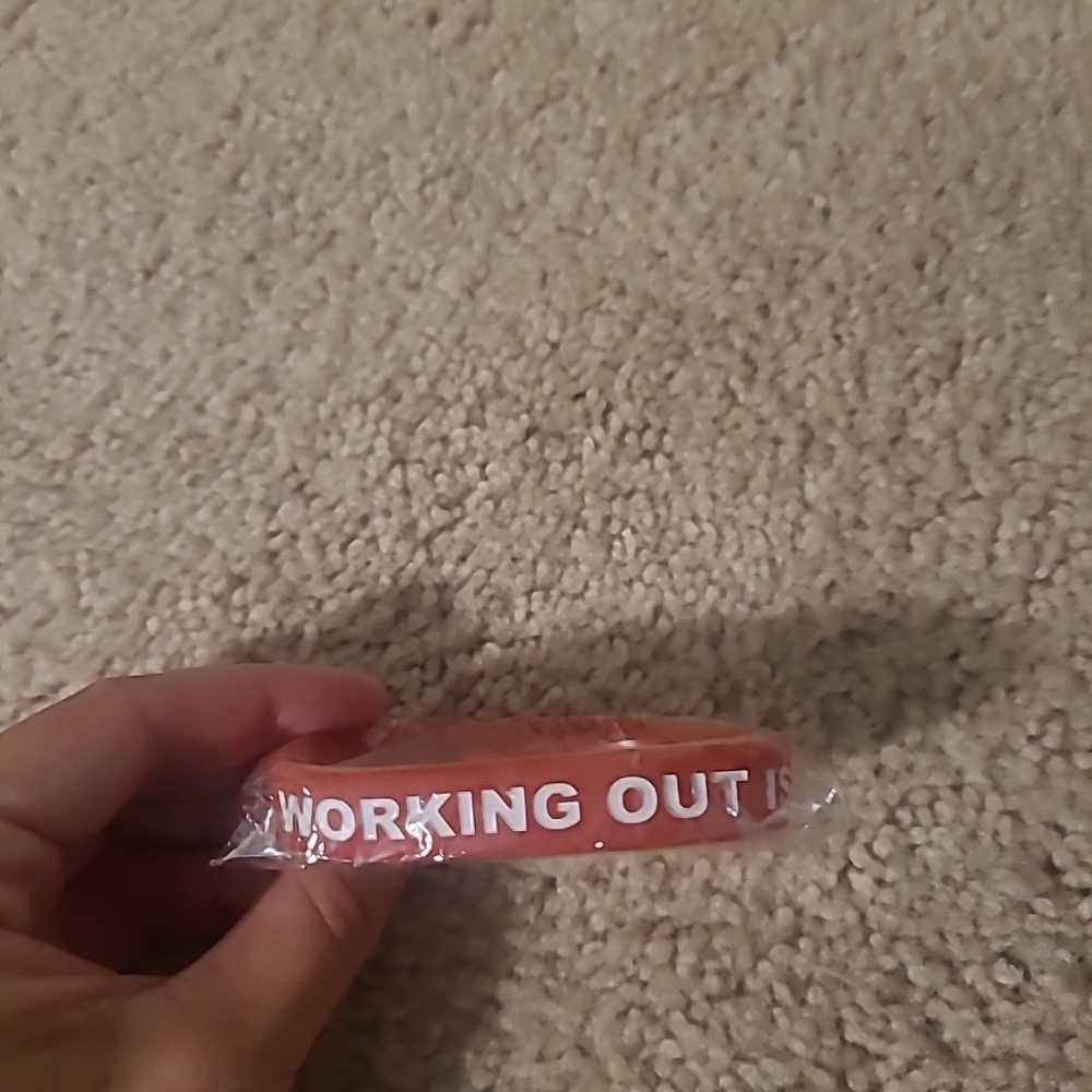 Shredz Working Out Is My Drug Red Motivational Wristband
